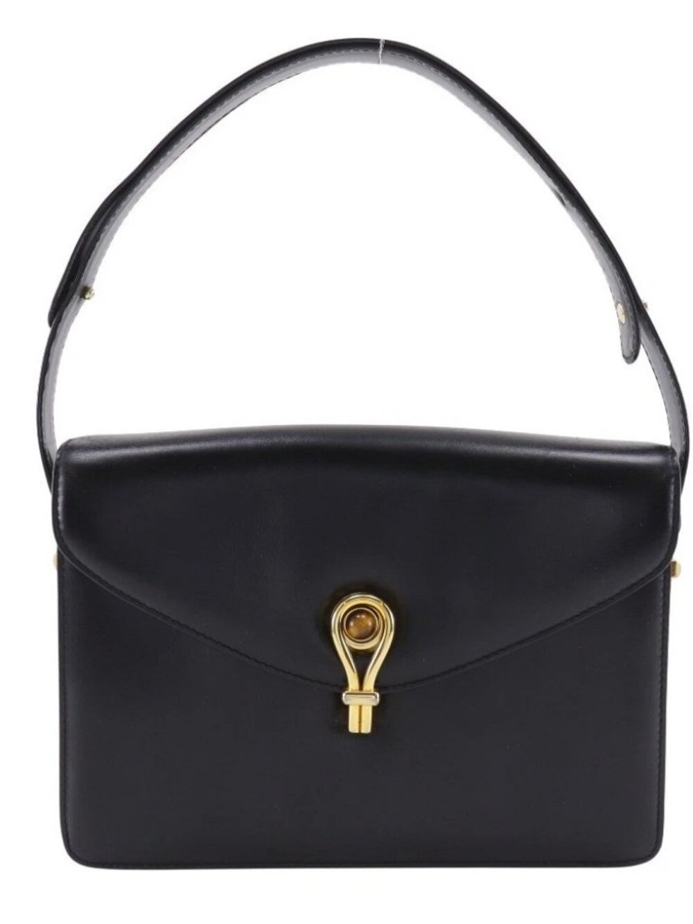 GUCCI Old Gucci Shoulder Bag vintage black Calfskin Women
